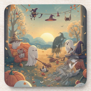 Morning After Halloween - A Ghostly Clean-Up Tale Coaster