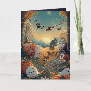 Morning After Halloween - A Ghostly Clean-Up Tale Foil Holiday Card