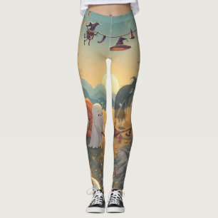 Morning After Halloween - A Ghostly Clean-Up Tale Leggings