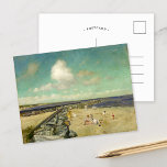 Morning at Breakwater | William Merritt Chase Postcard<br><div class="desc">Morning at Breakwater, Shinnecock (circa 1897) | William Merritt Chase’s Morning at Breakwater, Shinnecock (circa 1897) captures a serene beach scene with a sense of leisure and tranquillity. The soft hues and delicate brushstrokes evoke a peaceful morning by the water, where figures enjoy the gentle sea breeze and calm atmosphere....</div>