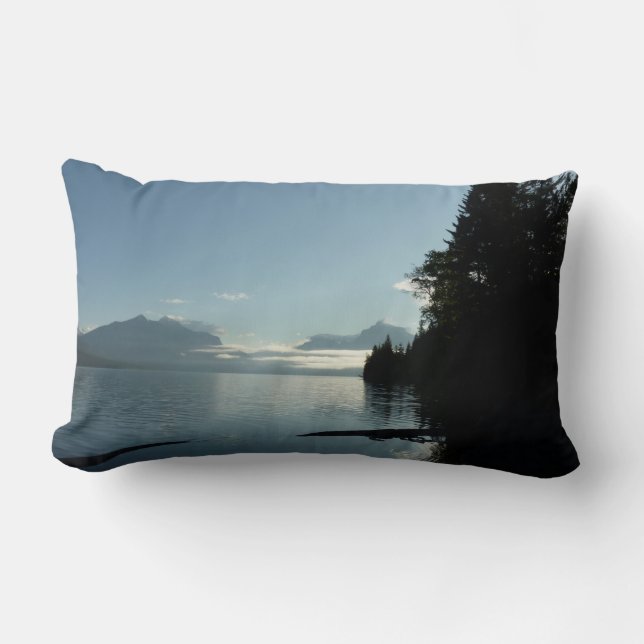 Morning at Lake McDonald in Glacier National Park Lumbar Cushion (Front)