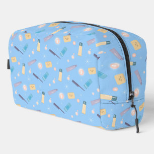 Morning Bathroom Toiletries Pattern Blue Dopp Kit