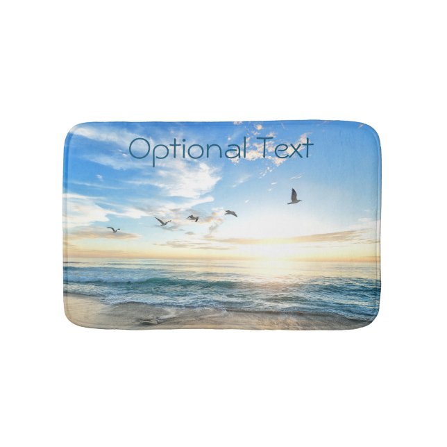 Morning Beach Seagulls Bath Mat (Front)
