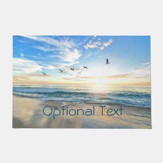 Morning Beach Seagulls Doormat (Front)