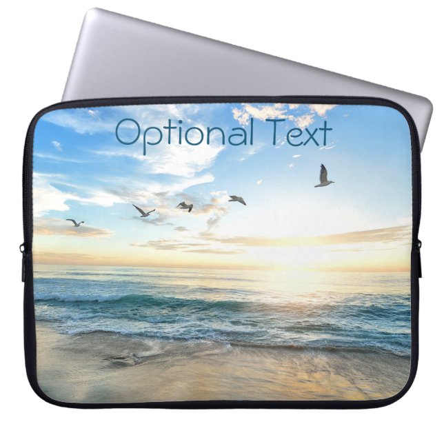 Morning Beach Seagulls Laptop Sleeve (Front)