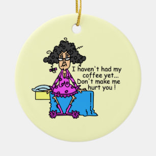 Morning Before Coffee Humour Ceramic Tree Decoration