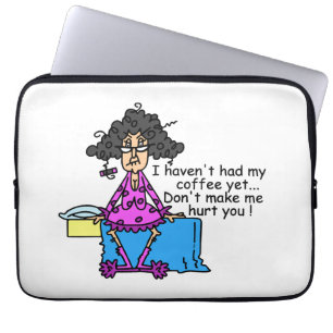 Morning Before Coffee Humour Laptop Sleeve