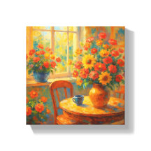 Morning Bliss – Colourful Floral Canvas 