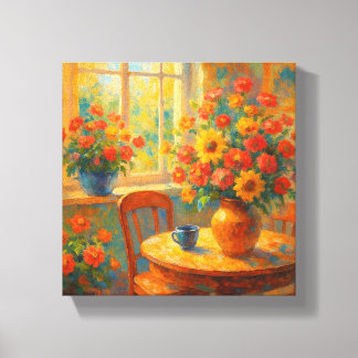 Morning Bliss – Colourful Floral Canvas  Print