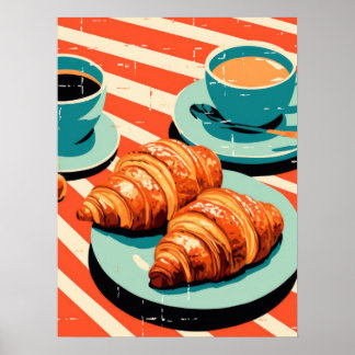Morning Bliss: Croissants and Coffee Poster