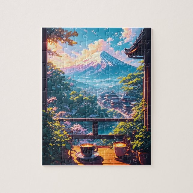 Morning Calm over Fuji Jigsaw Puzzle (Vertical)