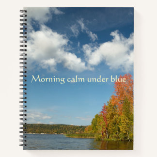Morning Calm Under Blue Autumn Lakeside Notebook
