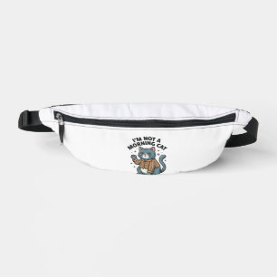 Morning Cat Vintage Engraving Funny Cat T-Shirt De Bum Bags