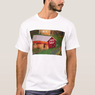 Morning chores on the farm. USA, Vermont, T-Shirt