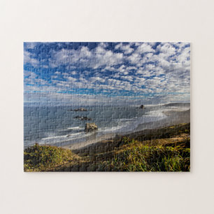 Morning clouds and fog at the beach jigsaw puzzle