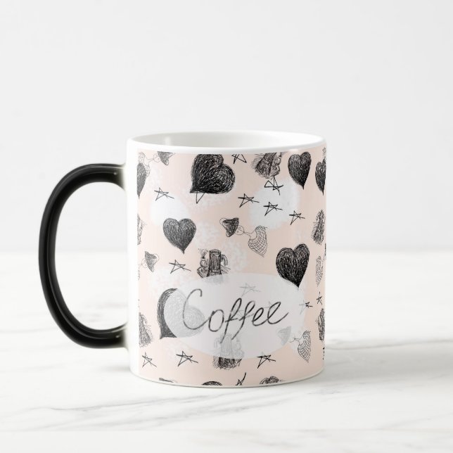 Morning coffe doddle  magic mug (Left)
