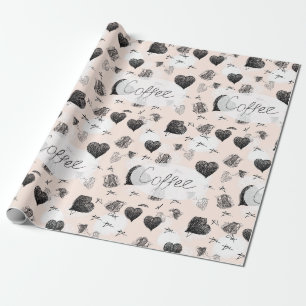 Morning coffe doddle magic mug wrapping paper