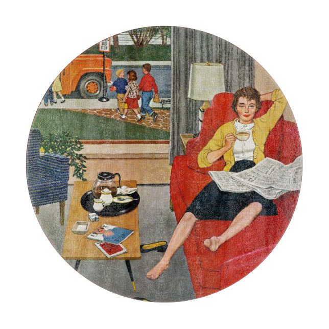 Morning Coffee Break Cutting Board (Front)