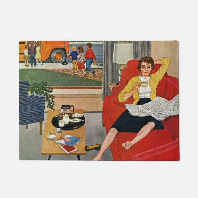 Morning Coffee Break Doormat (Front)