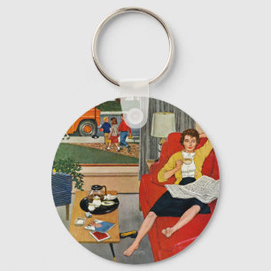 Morning Coffee Break Key Ring
