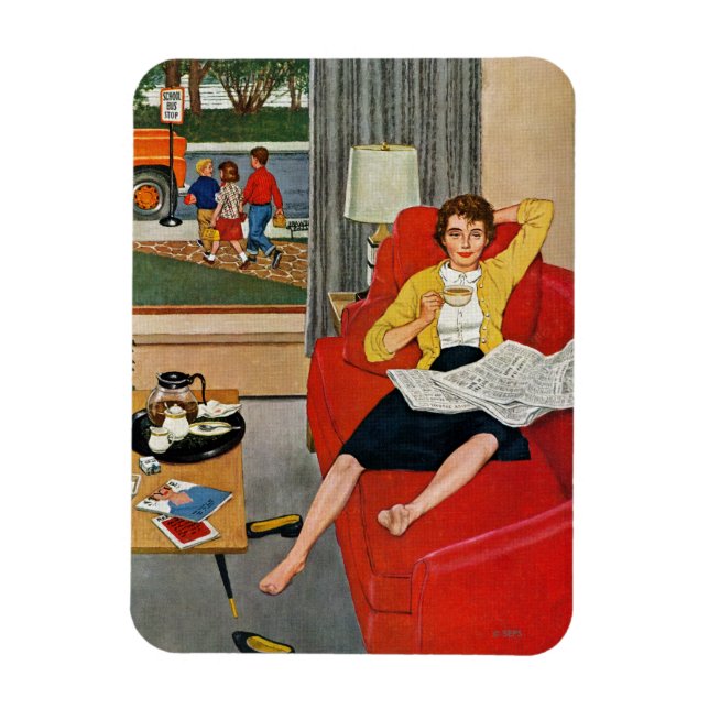 Morning Coffee Break Magnet (Vertical)