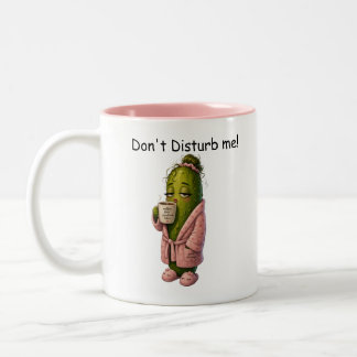 Morning Coffee Cute Pickle Two-Tone Coffee Mug