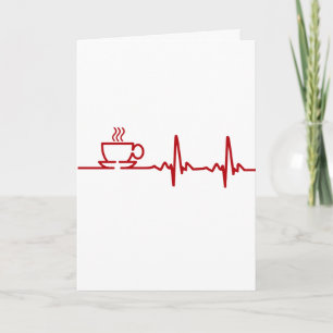 Morning Coffee Heartbeat EKG Card