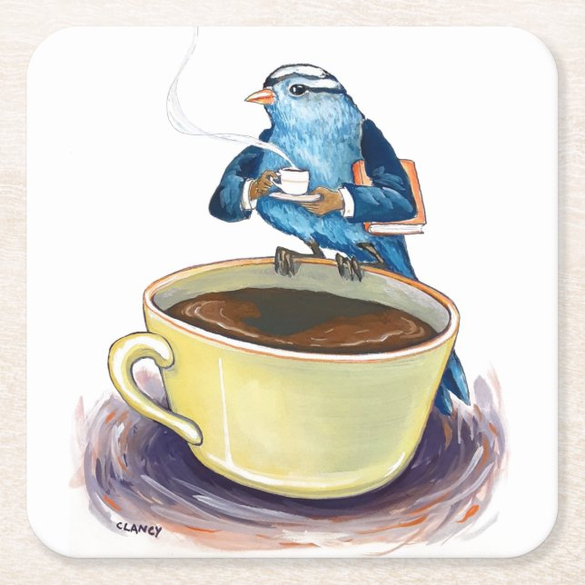 Morning Coffee Tweet Coaster (Front)