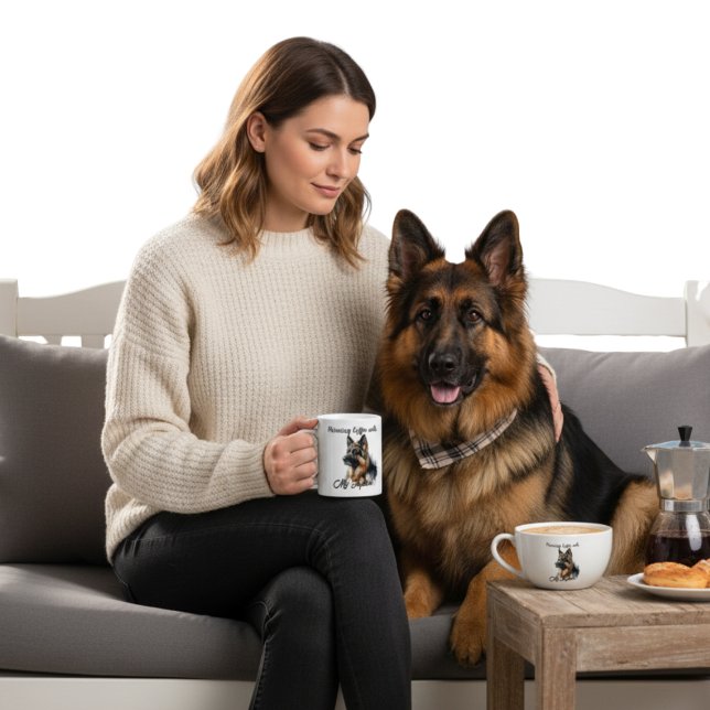 Morning Coffee With My Shepherd Modern Mug (Creator Uploaded)