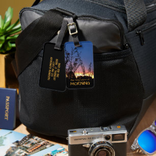 Morning Colours Rise Between Wildflower Silhouette Luggage Tag