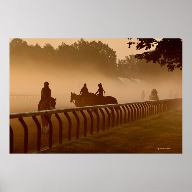 Morning Conversations - Saratoga Horses Poster (Front)