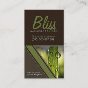 Morning Dew Grass w/ Photo template Business Card