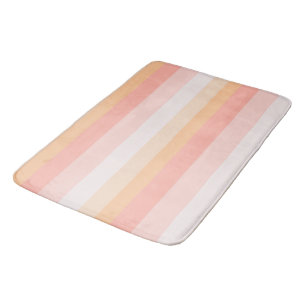 Morning Dew pink and yellow stripes Bath Mat