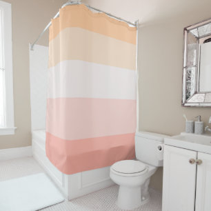 Morning Dew pink and yellow stripes Shower Curtain