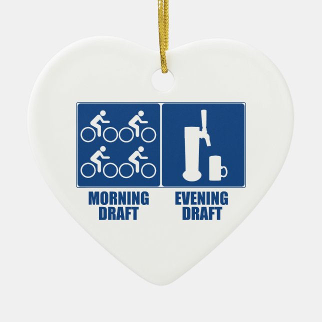 Morning Draught, Evening Draught Ceramic Tree Decoration (Front)