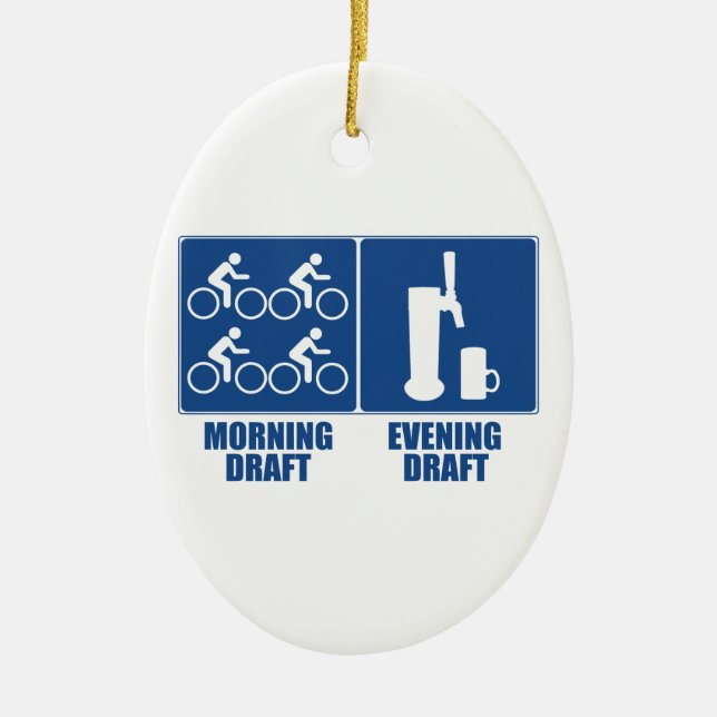 Morning Draught, Evening Draught Ceramic Tree Decoration (Front)