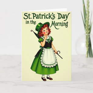Morning Emerald Girl Holiday Card
