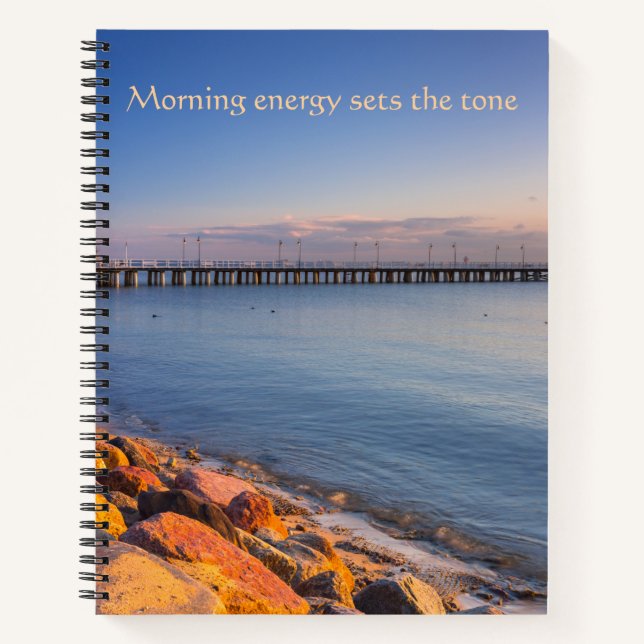 Morning Energy Sets The Tone Pier  Notebook (Front)