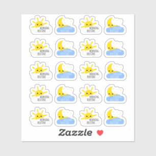 Morning Evening Routine Kawaii Sun & Moon Planner