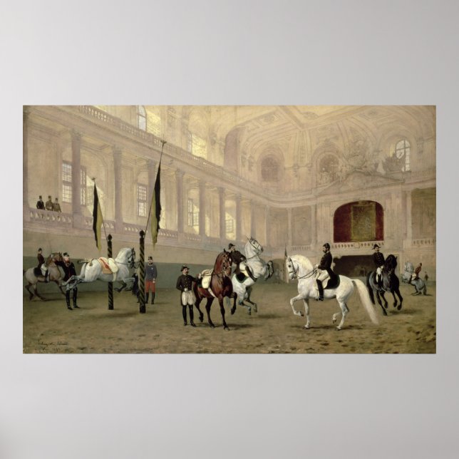 Morning Exercise in the Hofreitschule Poster (Front)