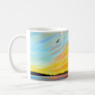 Morning Ferry View Painting Coffee Mug