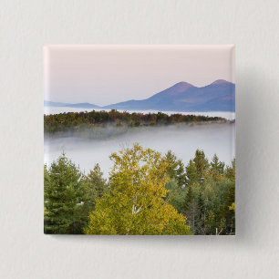 Morning fog and the Percy Peaks as seen from the 15 Cm Square Badge