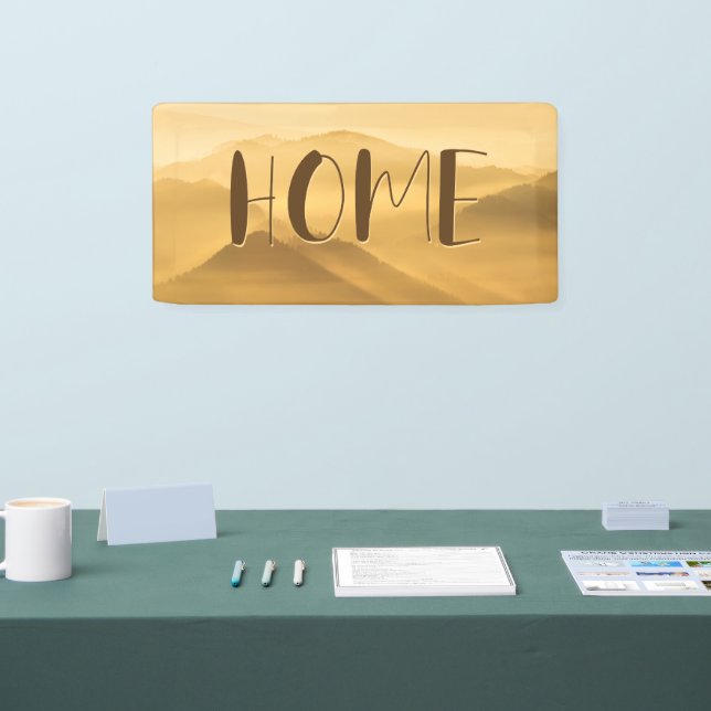 Morning fog gold layers sunrise home quote banner (Tradeshow)