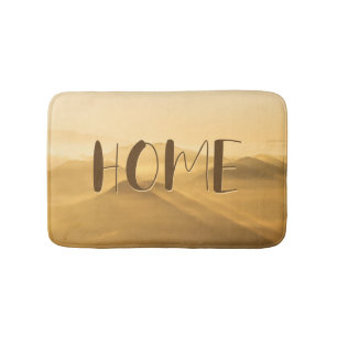 Morning fog gold layers sunrise home quote bath mat