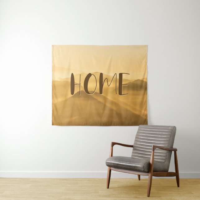 Morning fog gold layers sunrise home quote tapestry (In Situ (Horizontal))