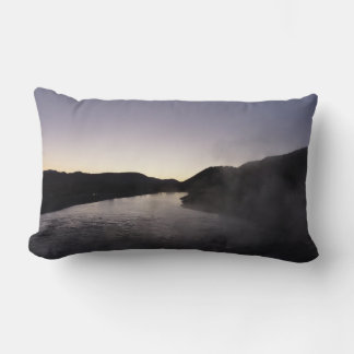 Morning Fog on the Jackson River at Grand Teton Lumbar Cushion