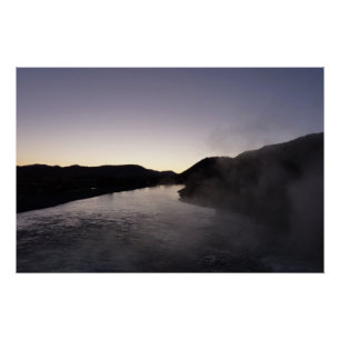 Morning Fog on the Jackson River at Grand Teton Poster
