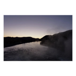 Morning Fog on the Jackson River at Grand Teton Poster