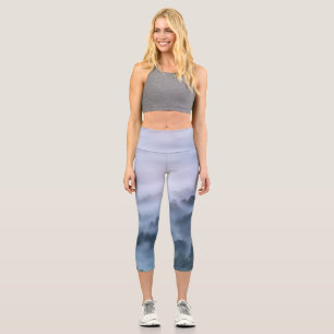 Morning fog rolling through trees capri leggings