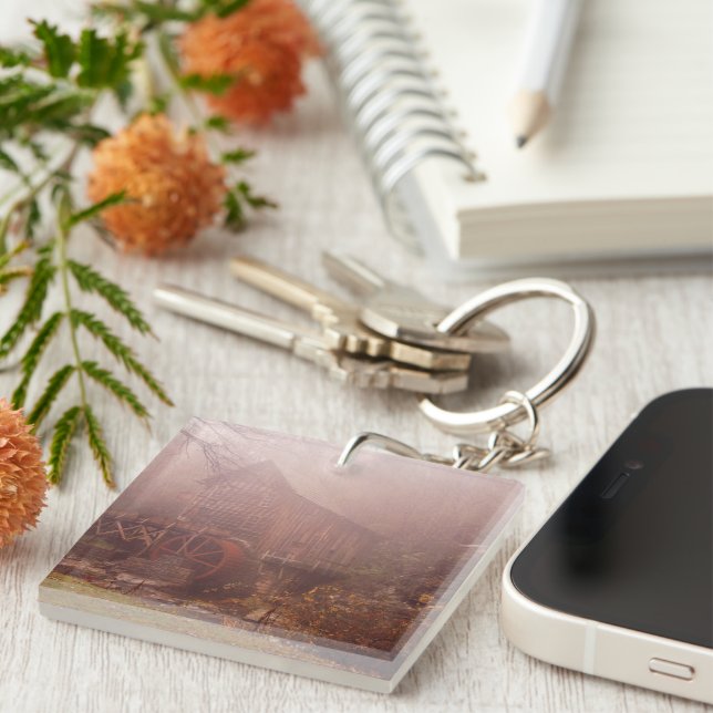 Morning Fog & Waterwheel Key Ring (Front Right)